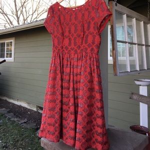 Red Special event dress from Anthropologie